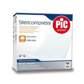GARZA COMPRESSA IDROFILA PIC 10X10CM 4 STRATI 2 BUSTE 25 PEZZI FUSTELLA