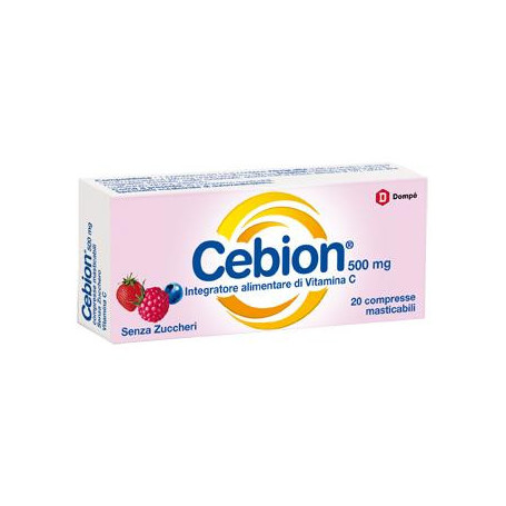 CEBION MASTICABILE SENZA ZUCCHERO VITAMINA C 500 MG 20 COMPRESSE