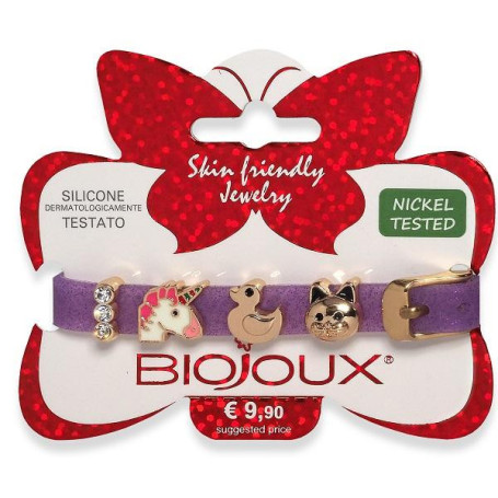 BJB010 BRACCIALE SILIC VIOLA GOLD PLATED