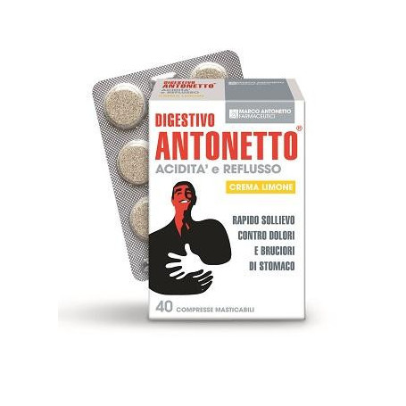 DIGESTIVO ANTONETTO ACIDITA' E REFLUSSO CREMA AL LIMONE 40 COMPRESSE MASTICABILI