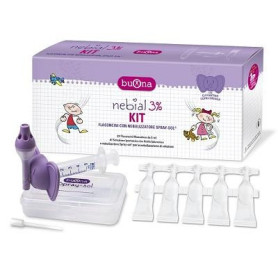 NEBIAL 3% KIT 20 FLACONCINI MONODOSE 5ML SOLUZIONE IPERTONICA CON ACIDO IALURONICO + NEBULIZZATORE SPRAY-SOL