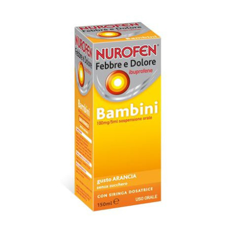 NUROFEN FEBBRE E DOLORE BAMBINI 100MG/5ML SOSPENSIONE ORALE SENZA ZUCCHERO