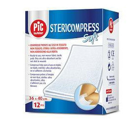 GARZA COMPRESSA IN TESSUTO NON TESSUTO 7,5X7,5CM 12 PEZZI