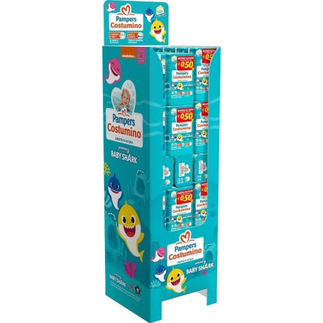PAMPERS COSTUMINO BABY SHARK DISPLAY 36 PEZZI