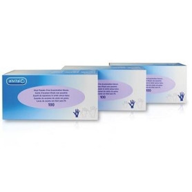 GUANTI DA ISPEZIONE ALVITA IN VINILE SENZA TALCO L 100 PEZZI