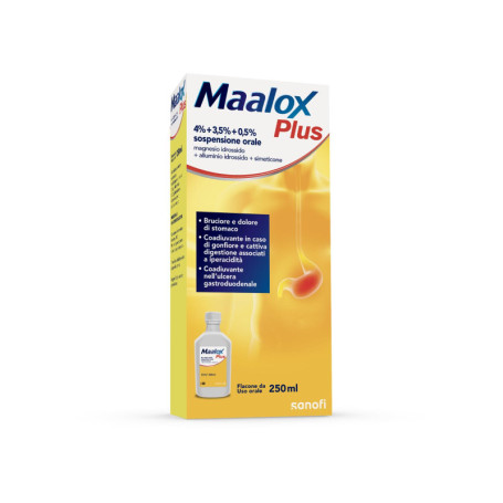 MAALOX PLUS 4% + 3,5% + 0,5% SOSPENSIONE ORALE AROMA LIMONE