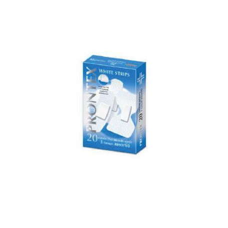 CEROTTO PRONTEX WHITE STRIPS IN TESSUTO NON TESSUTO BIANCO STERILE 3 FORMATI 20 PEZZI
