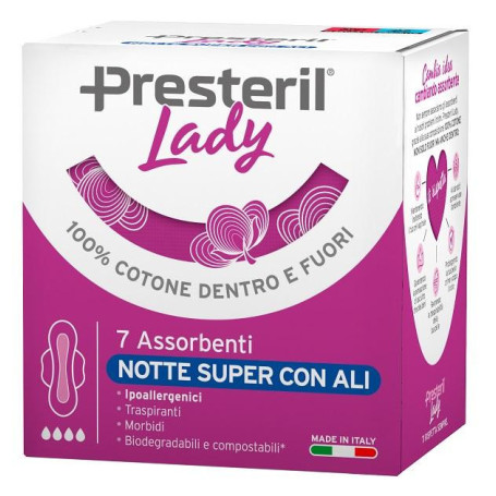 PRESTERIL LADY ASSORBENTI NOTTE SUPER ALI 7 PEZZI