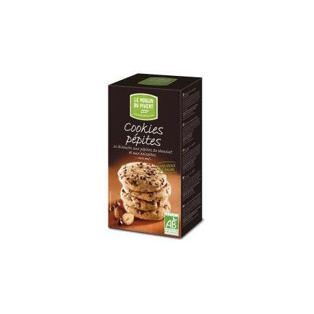 LE MOULIN DU PIVERT COOKIES CON PEPITE DI CIOCCOLATO BIO SENZA LIEVITO DI BIRRA SENZA UOVA CON OLIO DI GIRASOLE SENZA OLIO DI PA