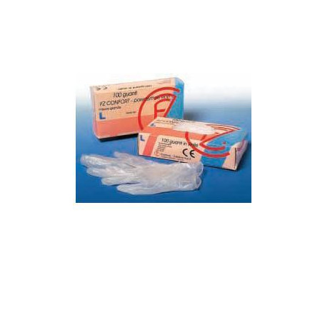 GUANTO IN VINILE CONFORT MISURA MEDIA ANTIADERENTE BIOCOMPATIBILE UTILIZZABILE ANCHE A CONTATTO CON SOSTANZE ALIMENTARI 100 PEZZ