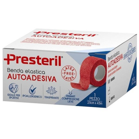 BENDA ELASTICA AUTOADESIVA LATEX FREE PRESTERIL CM 2,5X4,5 M TESI ROSSO