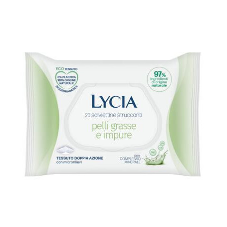 LYCIA SALVIETTINE STRUCCANTI PELLI GRASSE E IMPURE 20 PEZZI