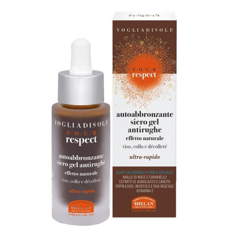 VOGLIA DI SOLE FOUR RESPECT SIERO GEL ANTIRUGHE AUTOABBRONZANTE NATURALE UNIFORMANTE 30 ML