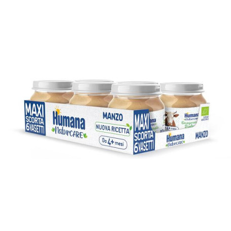HUMANA OMOGENEIZZATO MANZO BIO 6 VASETTI DA 80 G