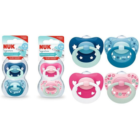 NUK SUCCH SIGNATURE SILICONE 6-18 2 PEZZI