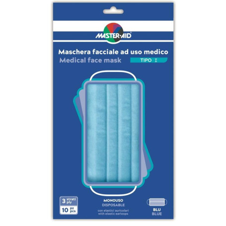 MASTER-AID MASCHERINA CHIRURGICA TIPO I MONOUSO 10 PEZZI