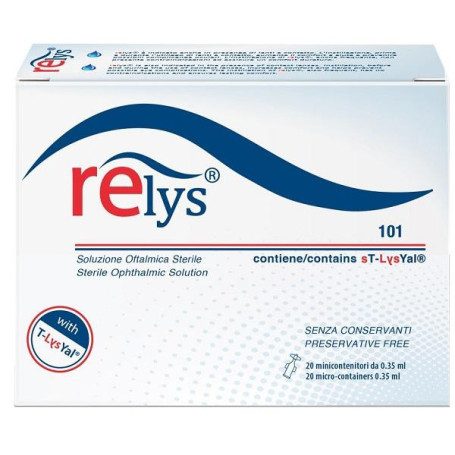RELYS MONODOSE SOLUZIONE OFTALMICA 20 MINICONTENITORI DA 0,35 ML SENZA CONSERVANTI