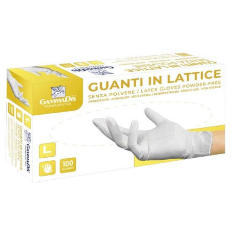 GUANTI LATTICE CON POLVERE MEDIUM 100 PEZZI GAMMADIS