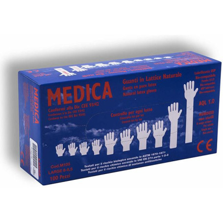 GUANTI LATTICE CON POLVERE SMALL 100 PEZZI GAMMADIS