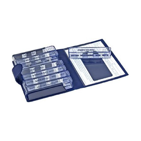 PORTAPILLOLE SETTIMANALE MEDIDOS BLU APERTURA/CHIUSA IN VELCRO 10,5X15,5X2,5 CM_