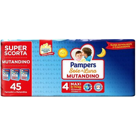 PAMPERS SOLE LUNA MUTANDINA TRIO MAXI 45 PEZZI