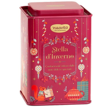 NEAVITA INFUSO STELLA D'INVERNO FILTROSCRIGNO IN SQUARE TIN ROSSO NATALE 12 FILTRI DA 3,5 G