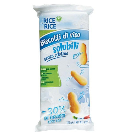 RICE&RICE BISCOTTI DI RISO SOLUBILI 30% GRASSI IN MENO 120 G