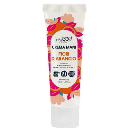 PUROBIO CREMA MANI FIORI ARANCIO