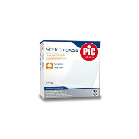 GARZA COMPRESSA IDROFILA PIC 10X10CM 4 STRATI 2 BUSTE 25 PEZZI FUSTELLA