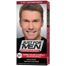 JUST FOR MEN SHAMPOO COLORANTE H35 CASTANO MEDIO ATTIVATORE CHIARO 38,5 ML + BASE COLORE 27,5 ML