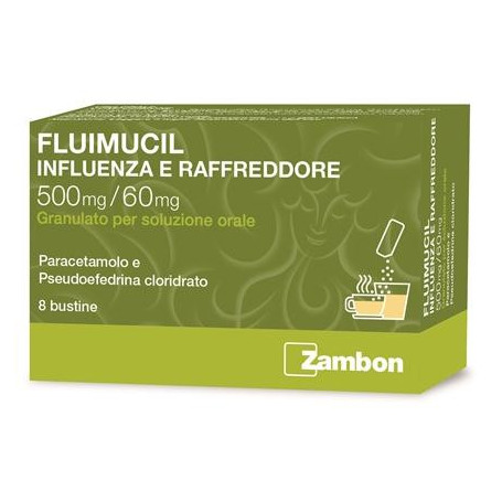 FLUIMUCL INFLUENZA E RAFFREDDORE 500 MG/ 60 MG GRANULATO PER SOLUZIONE ORALE