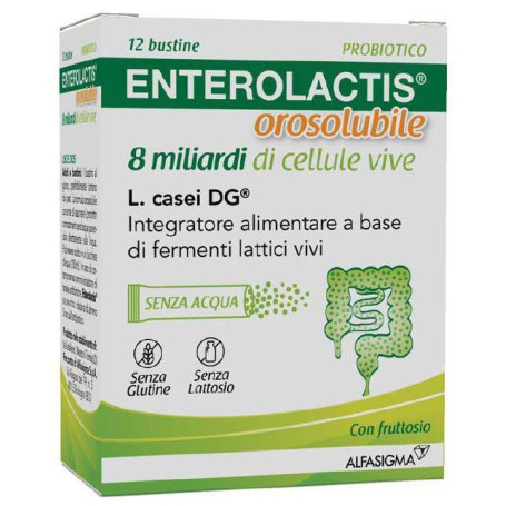 ENTEROLACTIS OROSOLUBILE 12 BUSTINE 8 MILIARDI DI CELLULE VIVE