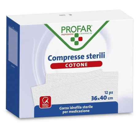 GARZA IDROFILA PROFAR COMPRESSA STERILE 36X40 CM 12 PEZZI