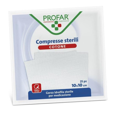 GARZA IDROFILA PROFAR COMPRESSA STERILE 10X10 CM 25 PEZZI