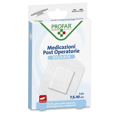 MEDICAZIONE POST OPERATORIA STERILE GARZA ANTIADERENTE 7,5X10 CM 4 PEZZI PROFAR